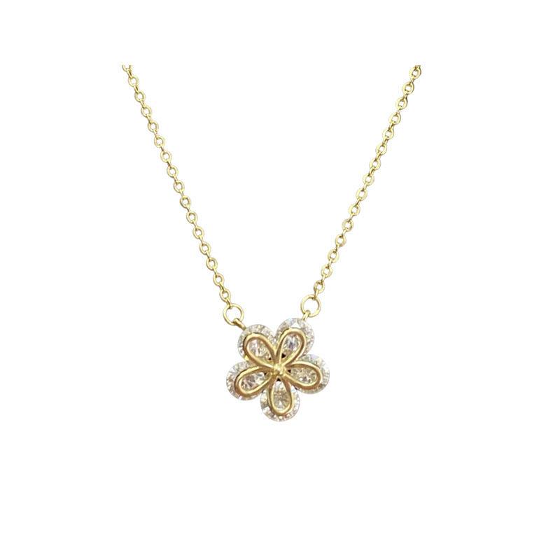 925 Sterling Silver Flowers Necklace For Women