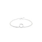 Feines 925 Silber Armband mit doppelter Kette und geometrischem Kreis – minimalistisch und stilvoll
