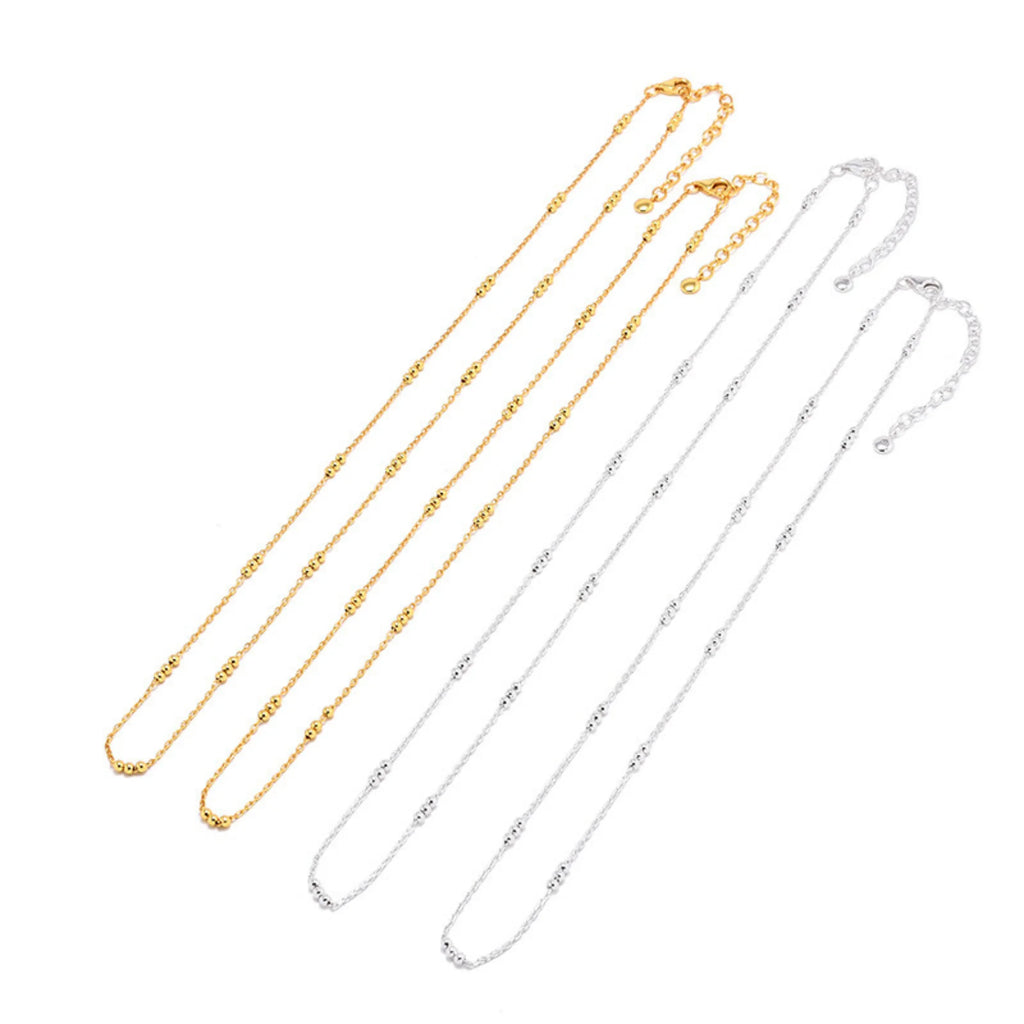 Dreistrang-Kette in Silber und Gold – feine Struktur, 925 Sterling Silber mit Vergoldung