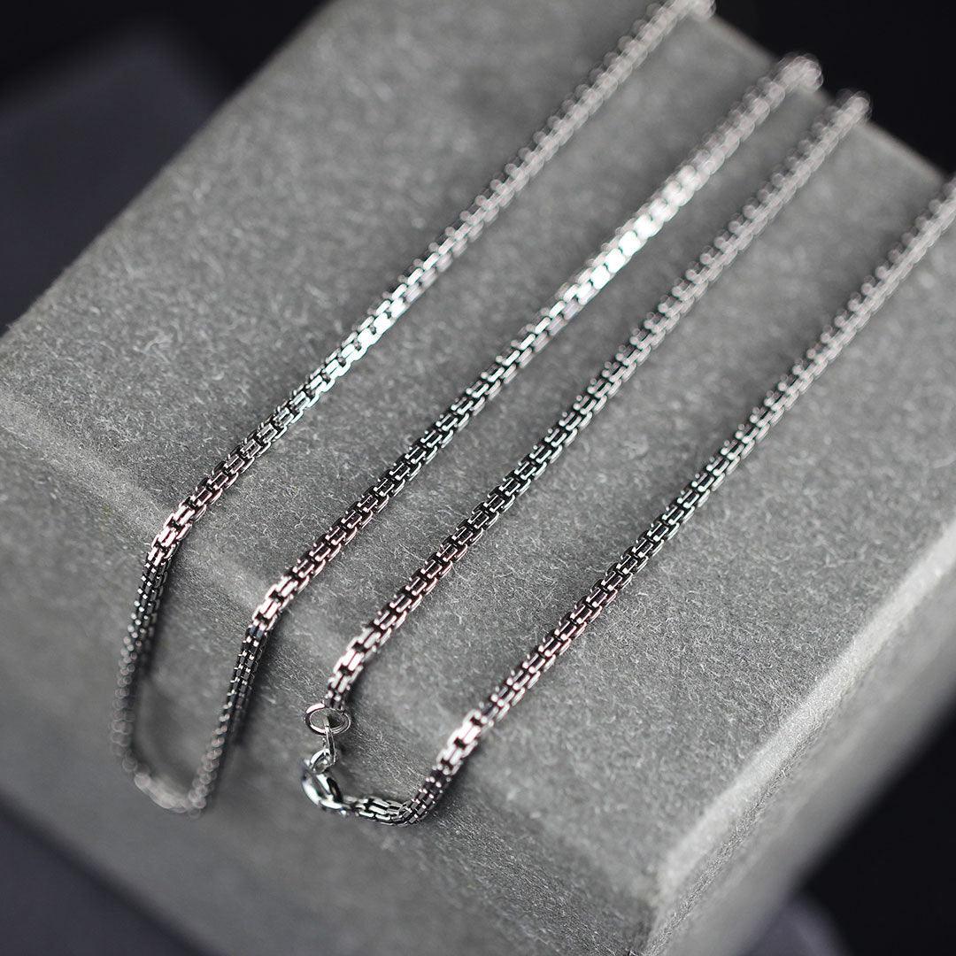 Silver S925 Silver Accessories Hollow Double Box Chain Necklace