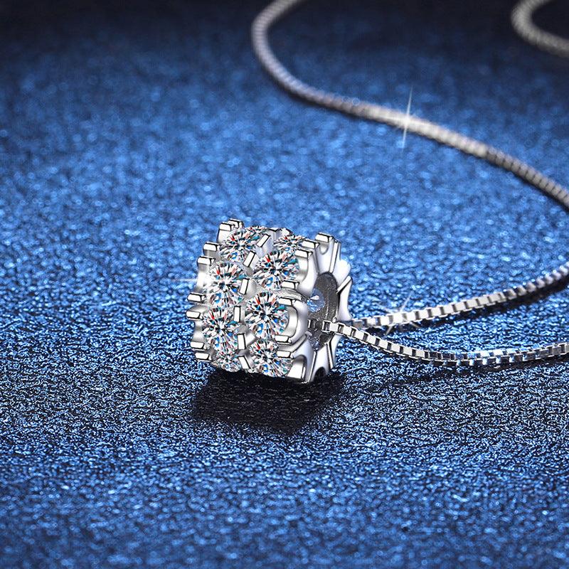 Diamond Moissanite Necklace Sterling Silver Clavicle Chain