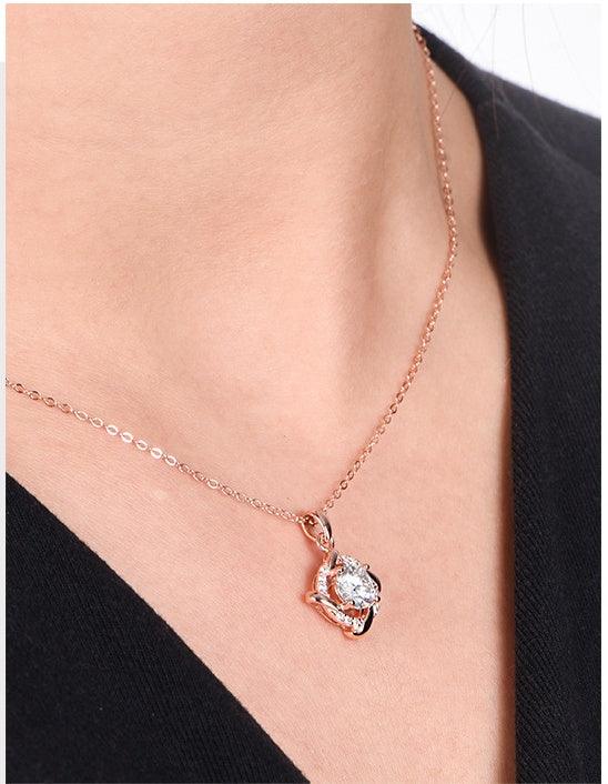 925 Silver Necklace Moissan Diamond Windmill Pendant With Chain