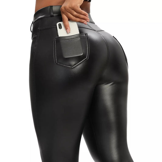 Elegante Winter Leder - Leggings für Damen - Bodison