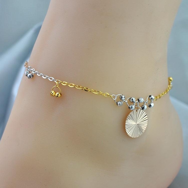 Color Silver Anklet Women 925 Silver Sterling Silver Color Gold-plated Anklet Silver