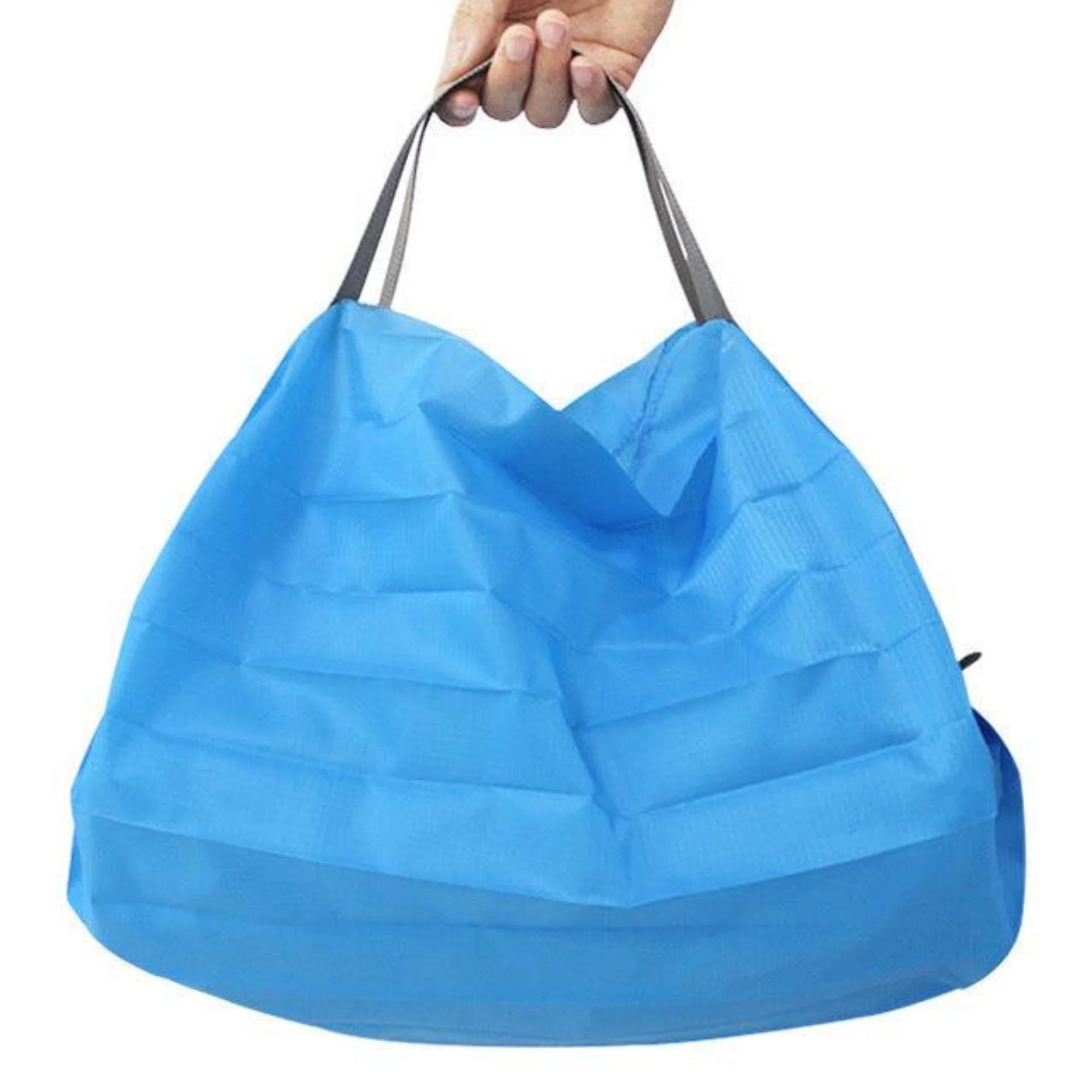 Faltbare Einkaufstasche aus Nylon in Sky Blue, handlich und klar im Design