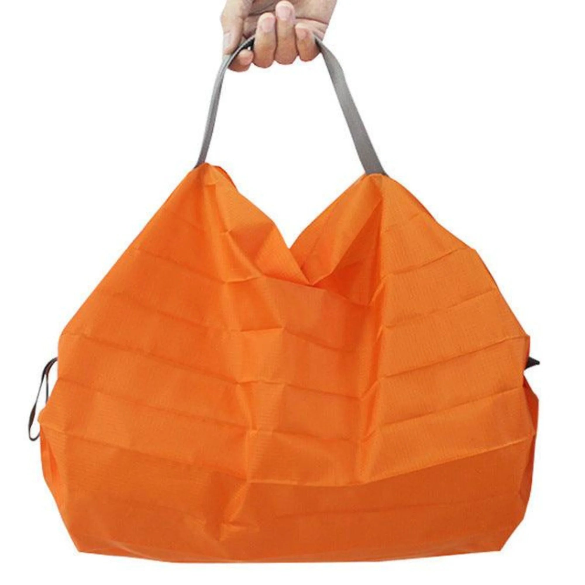 Leichte grosse Falttasche in Tangerine Bold – kräftiges Orange mit grauem Griff