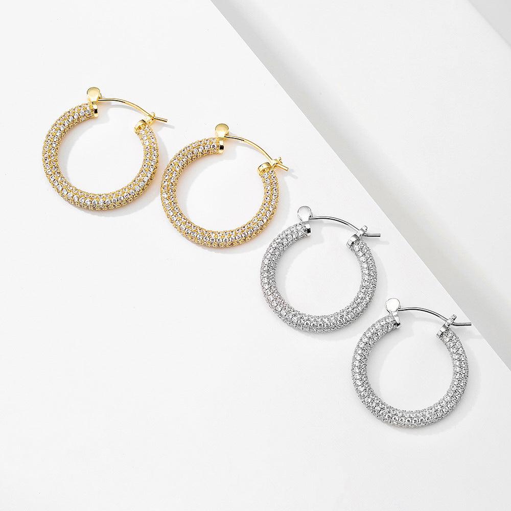 Earrings Femininity Full Of Zircon Hoop Earrings