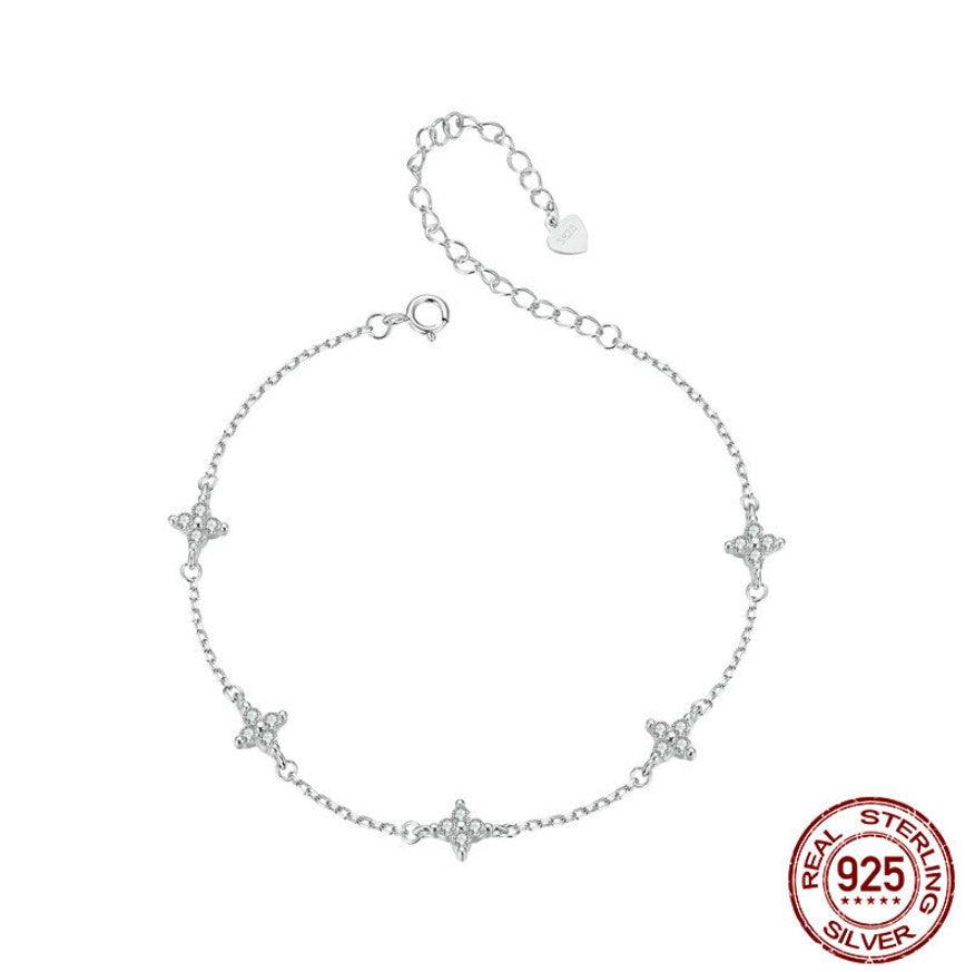 S925 Sterling Silver Simple Snake Bone Glossy Thin Anklet