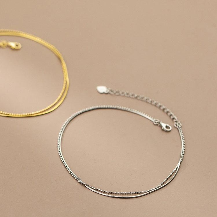 Electroplated 14K Gold Anklet S925 Silver