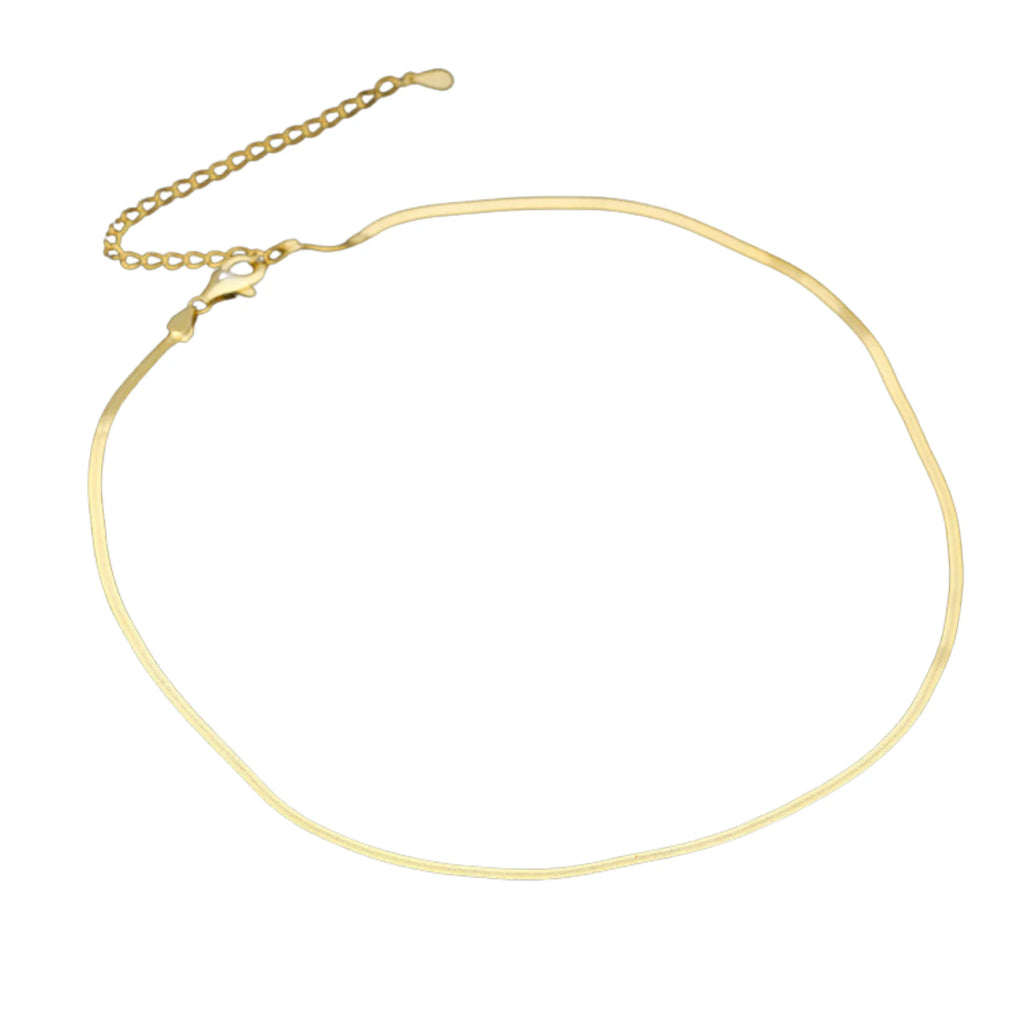 Vergoldete flache Schlangenkette aus 925 Silber – stilvoller Glanz für Layering oder Solo-Looks