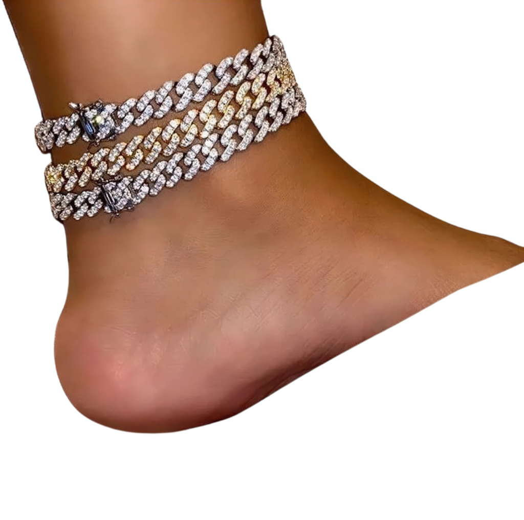 Fusskettchen Zirkonia 14K vergoldet – warm und elegant