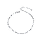 Figaro Fusskettchen Silber Damen – 925 Silber platiniert, minimalistisch