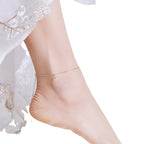 Fusskettchen Stern 925 Sterling Silber – platiniert, neutral