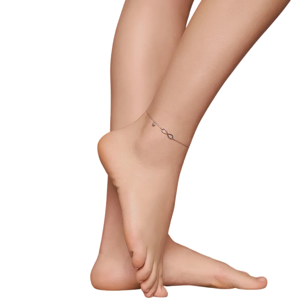 Damen Fusskettchen mit Unendlichkeitssymbol – zeitlos, hypoallergen