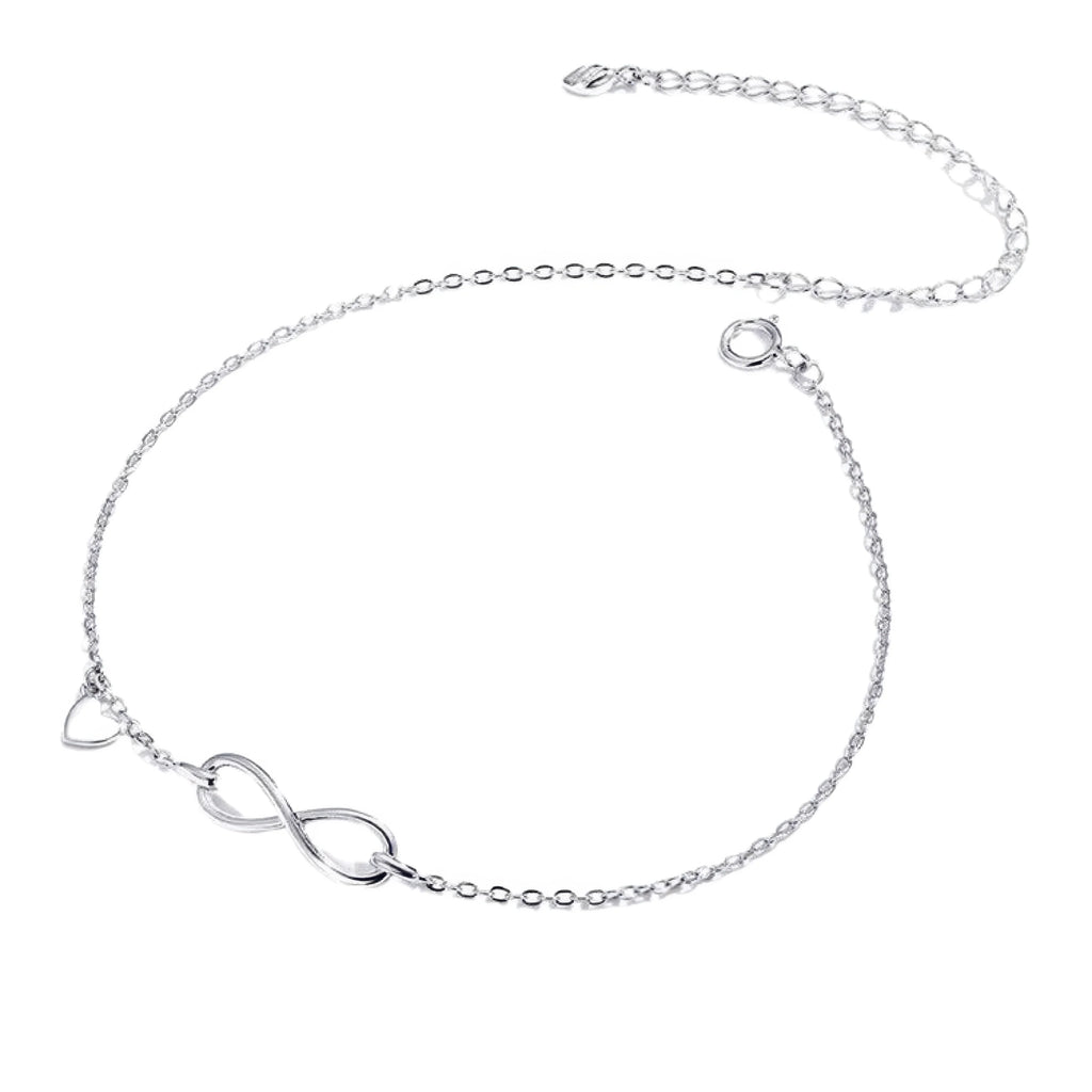 Fusskettchen Unendlichkeit 925 Sterling Silber – neutral, reduziert