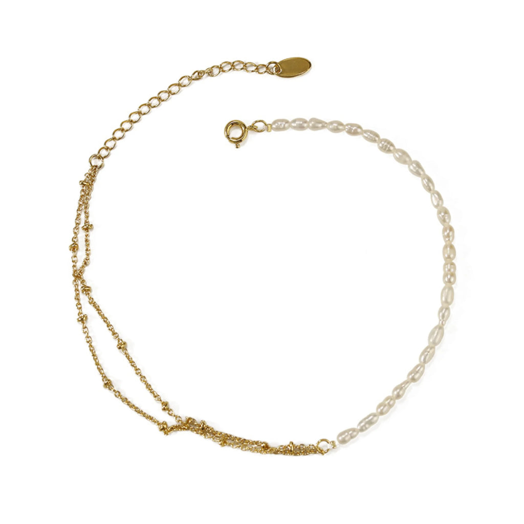 Fusskettchen vergoldet Damen – Ovalstruktur, technisch geführt