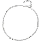 Doppelstrang-Fusskettchen 925 Silber – parallel geführt