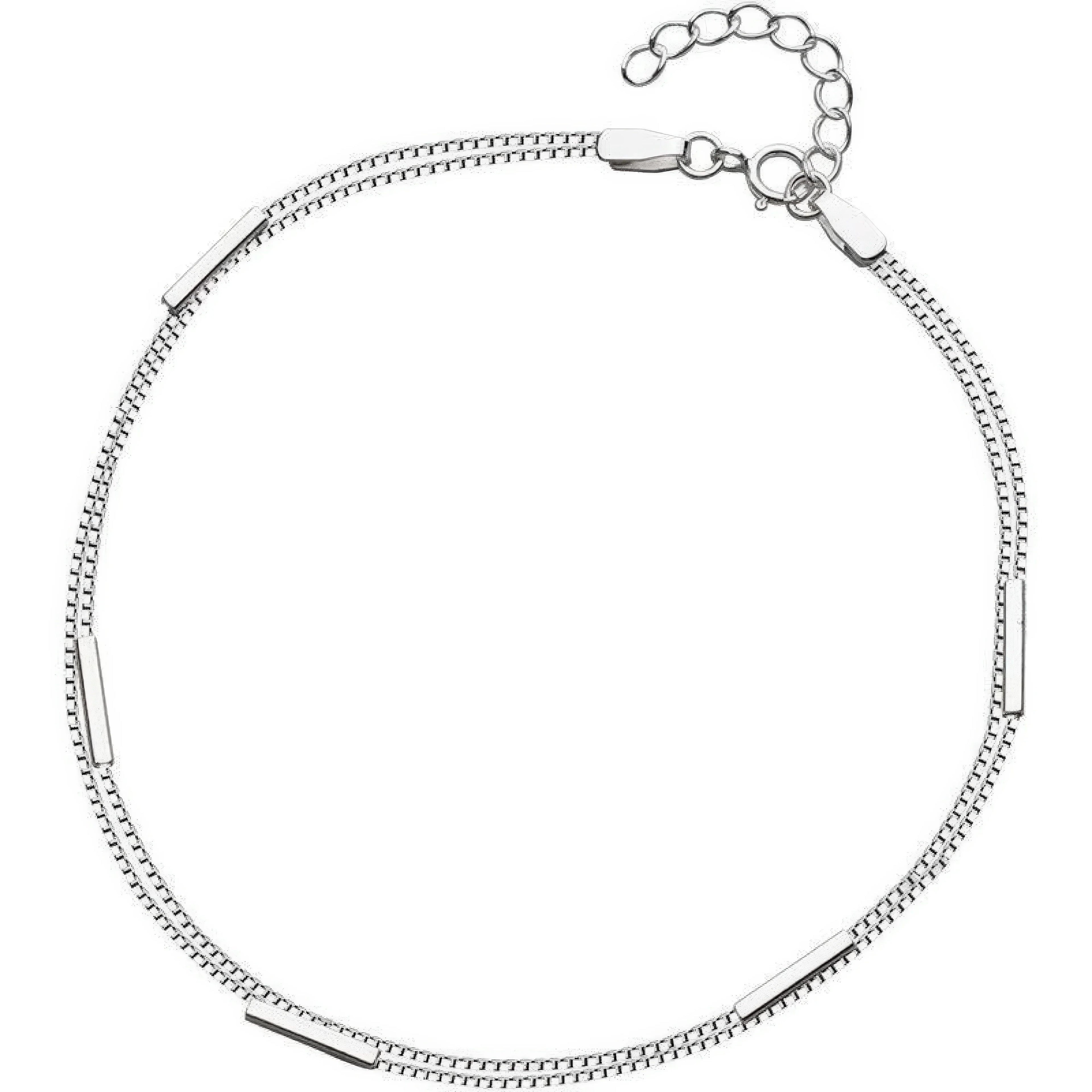Doppelstrang-Fusskettchen 925 Silber – parallel geführt