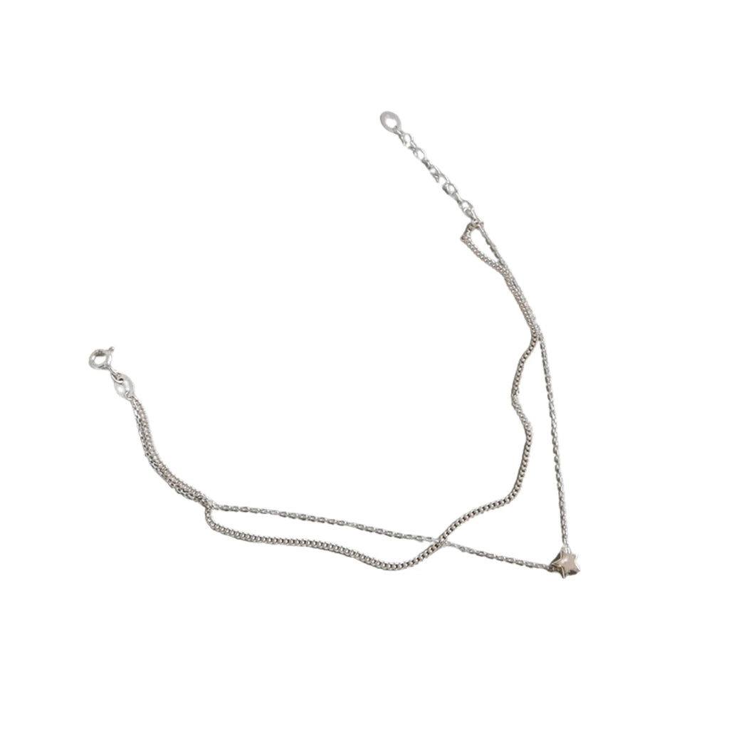 925er Fusskette mit mittigem Stern – reflexarm, doppelt geführt, ohne Text oder Aussagefläche