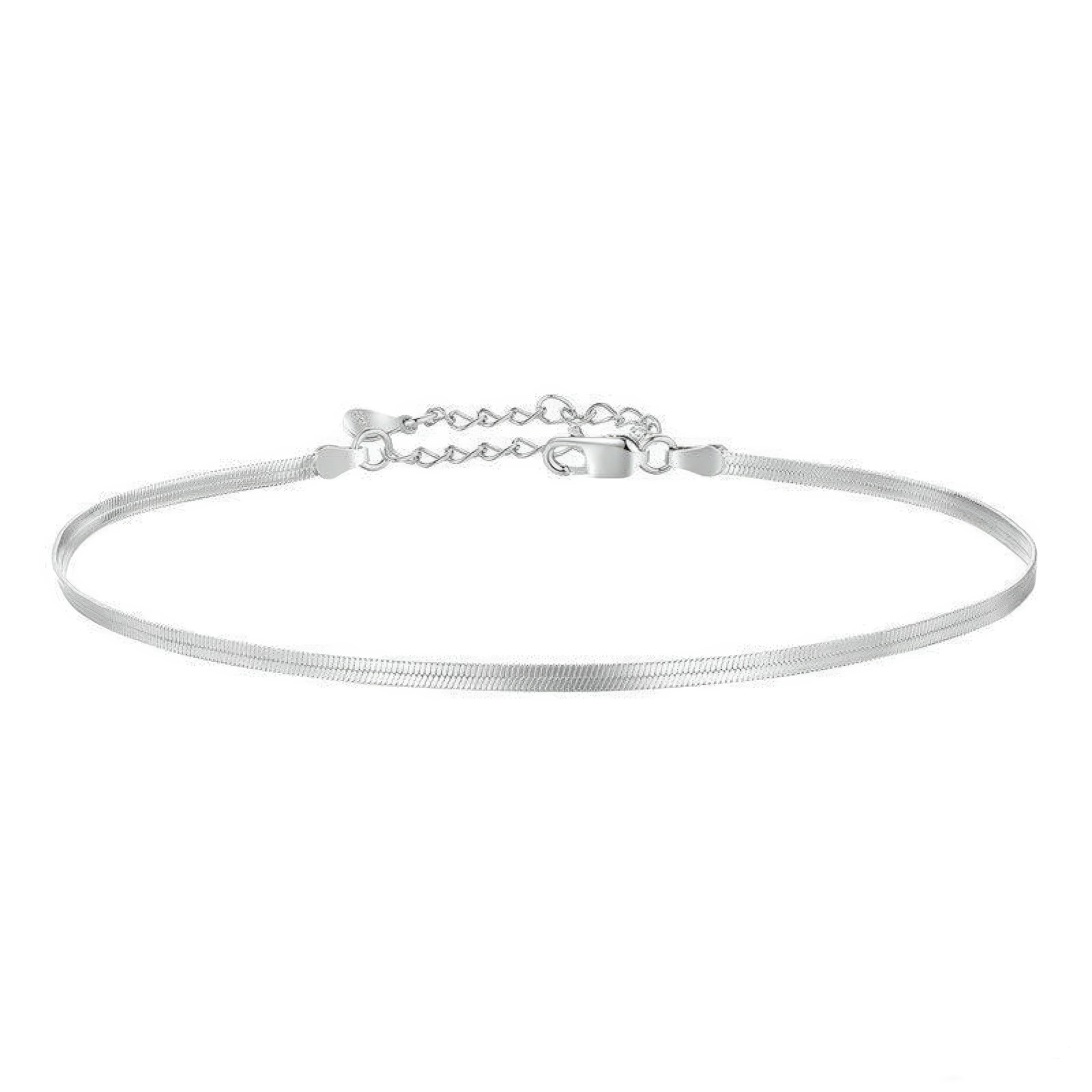 Maritimes Fusskettchen 925 Sterling Silber Damen – matt veredelt