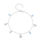 Verschluss Federring – Fusskettchen 925 Sterling Silber Damen matt