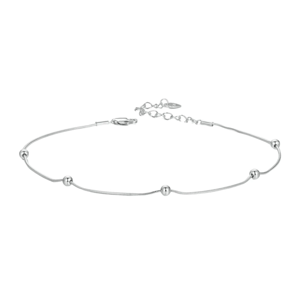Snakeband Fusskettchen 925 Sterling Silber Damen – platin matt