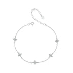 Fusskettchen 925 Sterling Silber Damen – Flachlinie matt plattiert