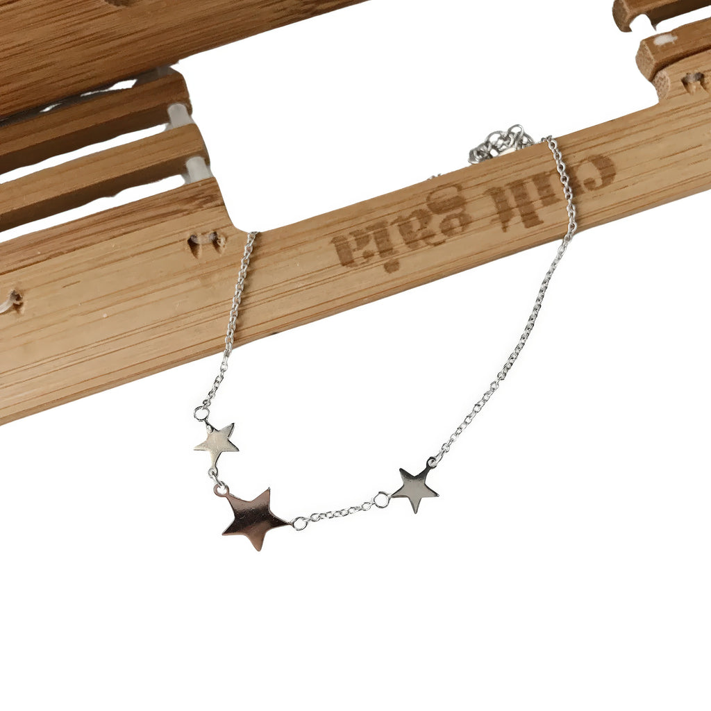 Detailansicht Fusskettchen Damen – Silberkette Weissgold matt plattiert