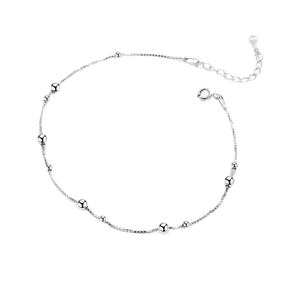 Fusskettchen Kugelkette Silberoptik – abriebfest galvanisiert, zeitlos