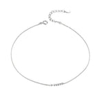 Fusskettchen Kugeln 925 Sterling Silber – klare Linie, platinbeschichtet