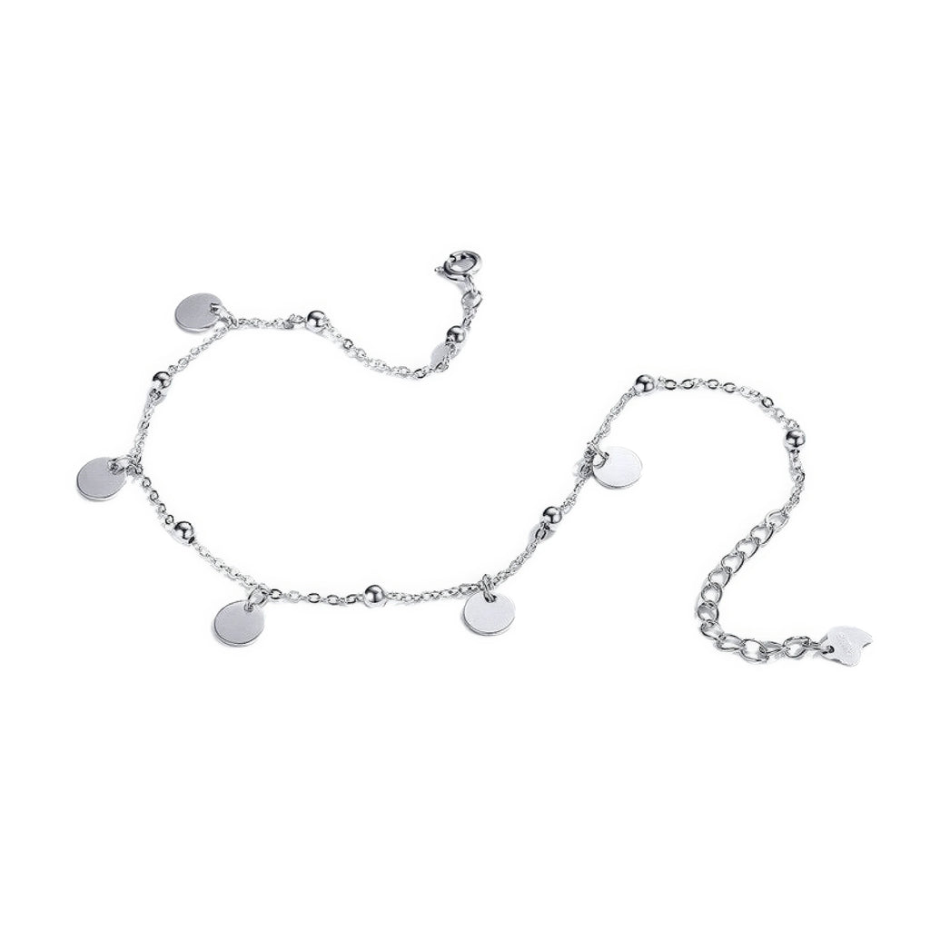 Fusskettchen Sterling Silber Damen – matt gravurfrei, getragen neutral