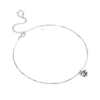 Minimalistisches Fusskettchen Herz 925 Sterling Silber – verstellbare Länge