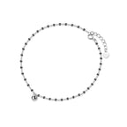 Verstellbares Fusskettchen Zirkon 925 Sterling Silber Damen – platin Finish