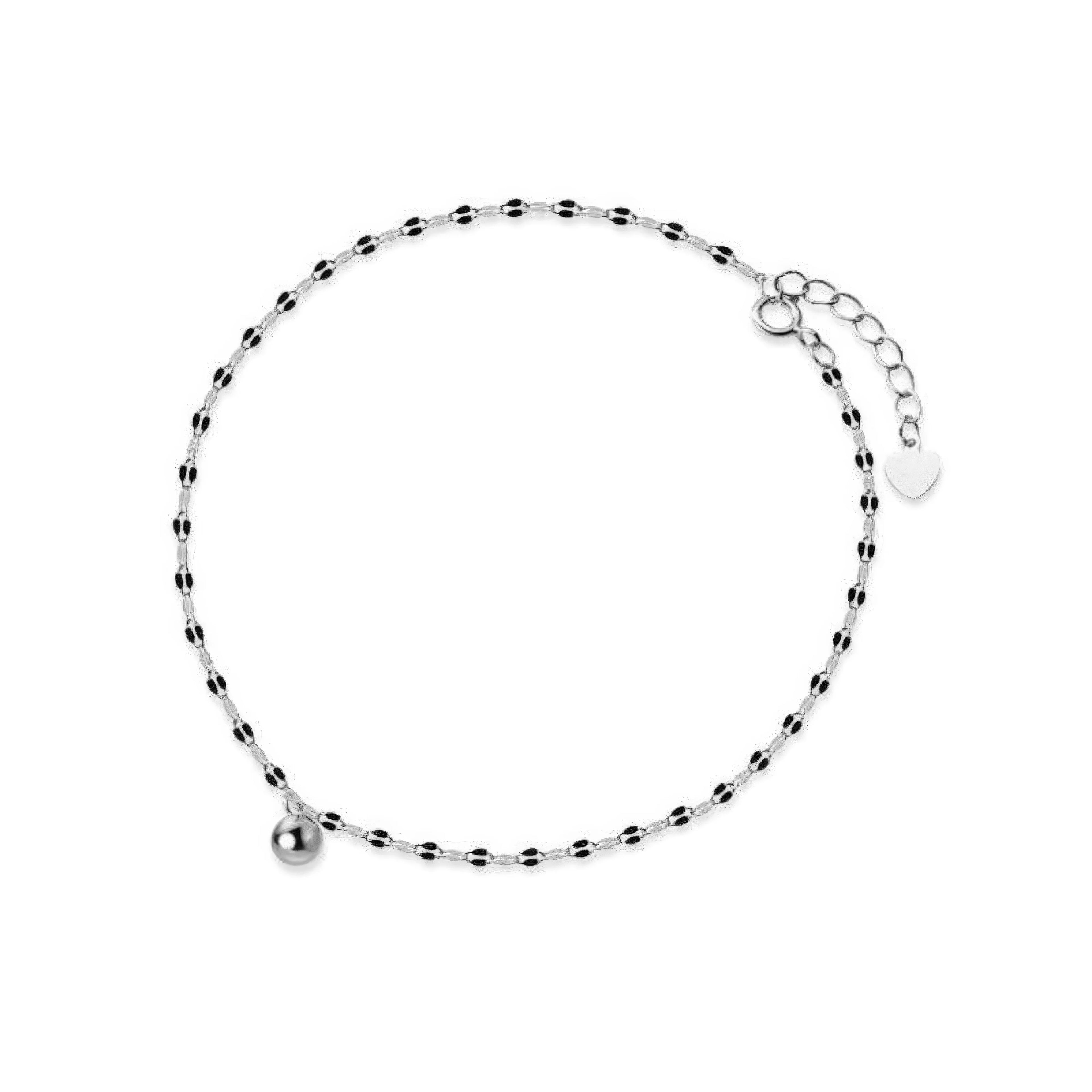 Verstellbares Fusskettchen Zirkon 925 Sterling Silber Damen – platin Finish