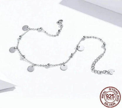 Geometrisches Perlen-Fusskettchen aus 925 Sterling Silber bei Bodison