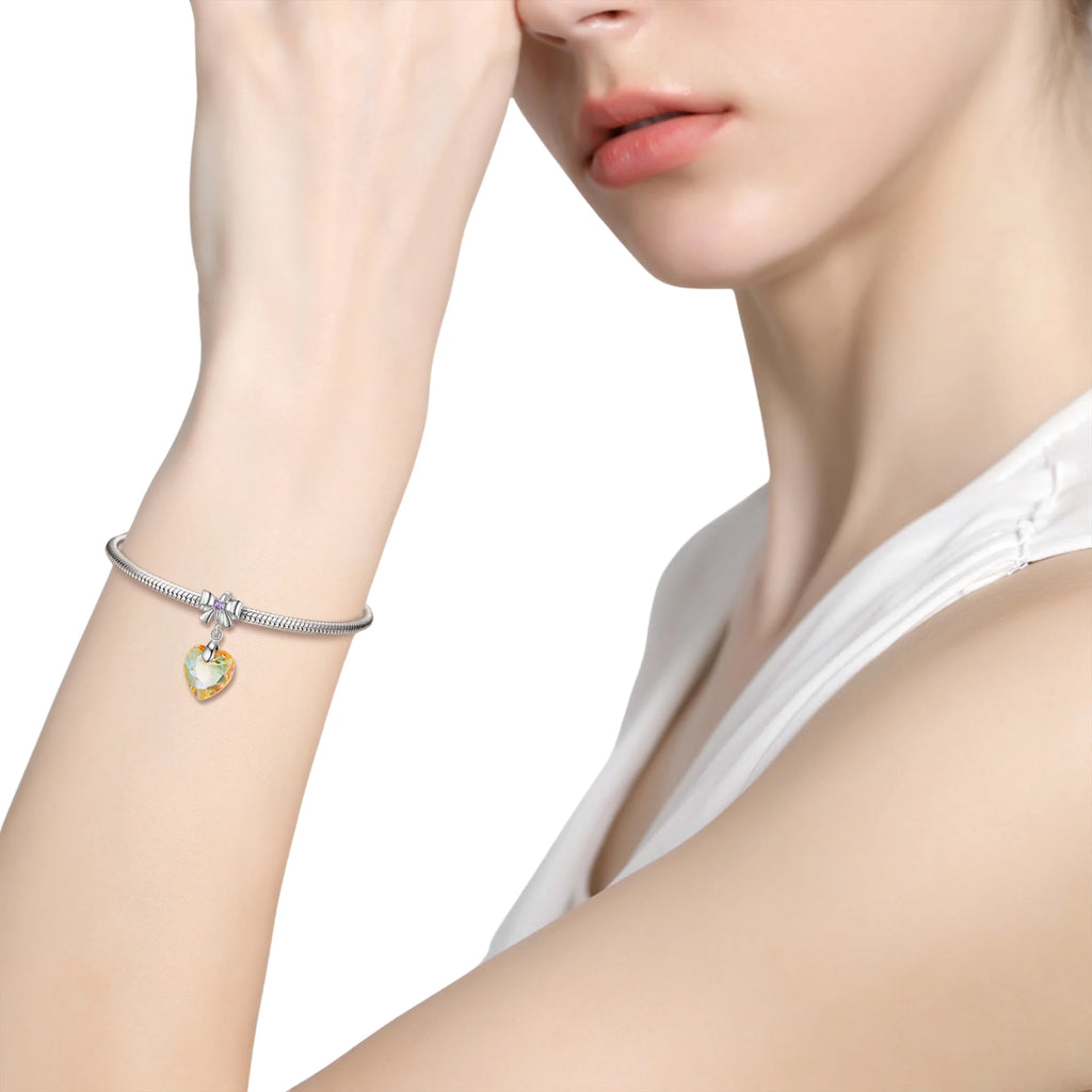 Schmuckstück mit Herz und Schleife – für Kette oder Armband