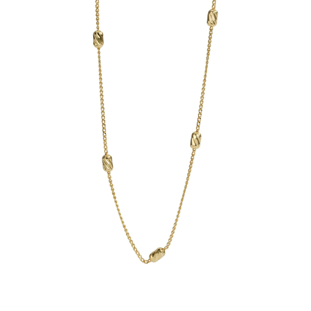 Vergoldete Glanzperlenkette – 925 Silber mit warmem Goldfinish, edel und modern