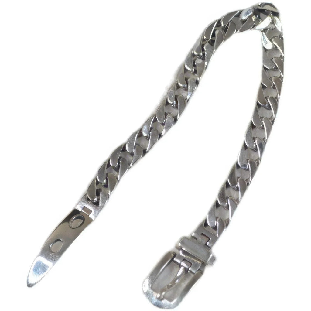 Markantes Armband aus 925 Sterling Silber – Gliederdesign mit Gürtelschnalle, verstellbar und robust