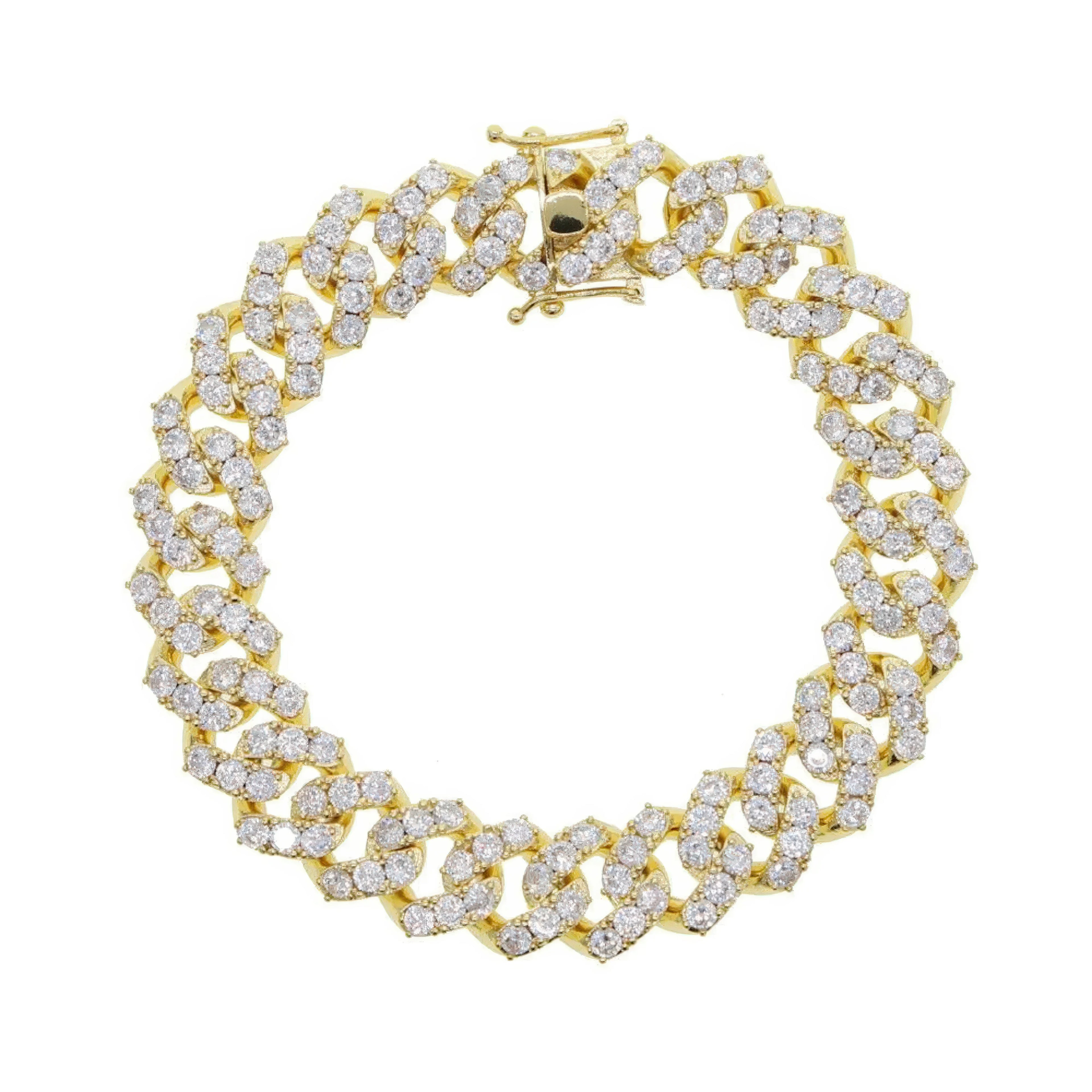 Cuban Fusskettchen Zirkonia 18K vergoldet – warm und markant