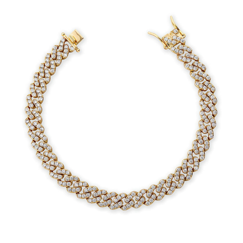 Damen Fusskettchen Zirkonia – vergoldet in 14K Ausführung