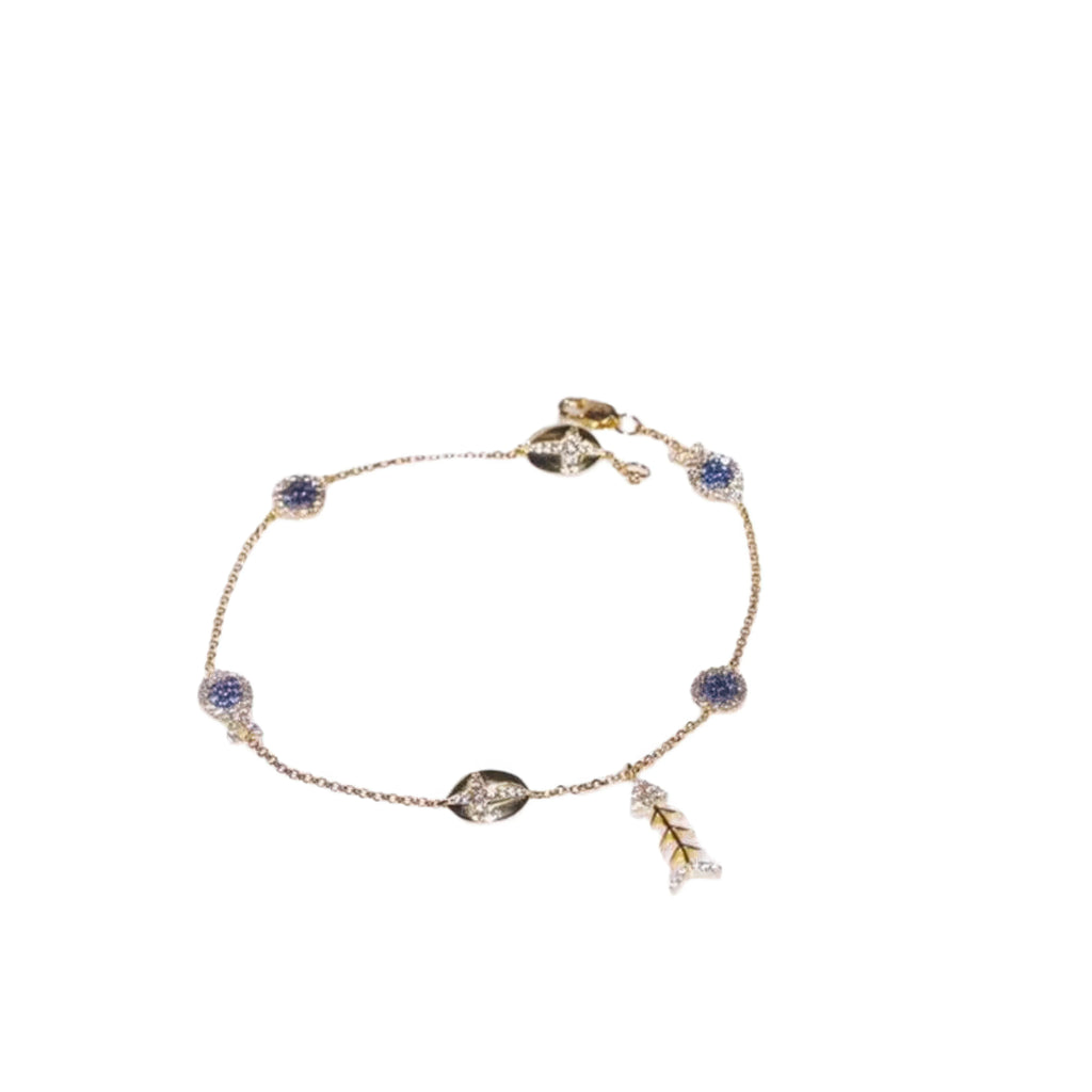 Damen Fusskettchen Fisch – Kupferbasis mit 18K Vergoldung