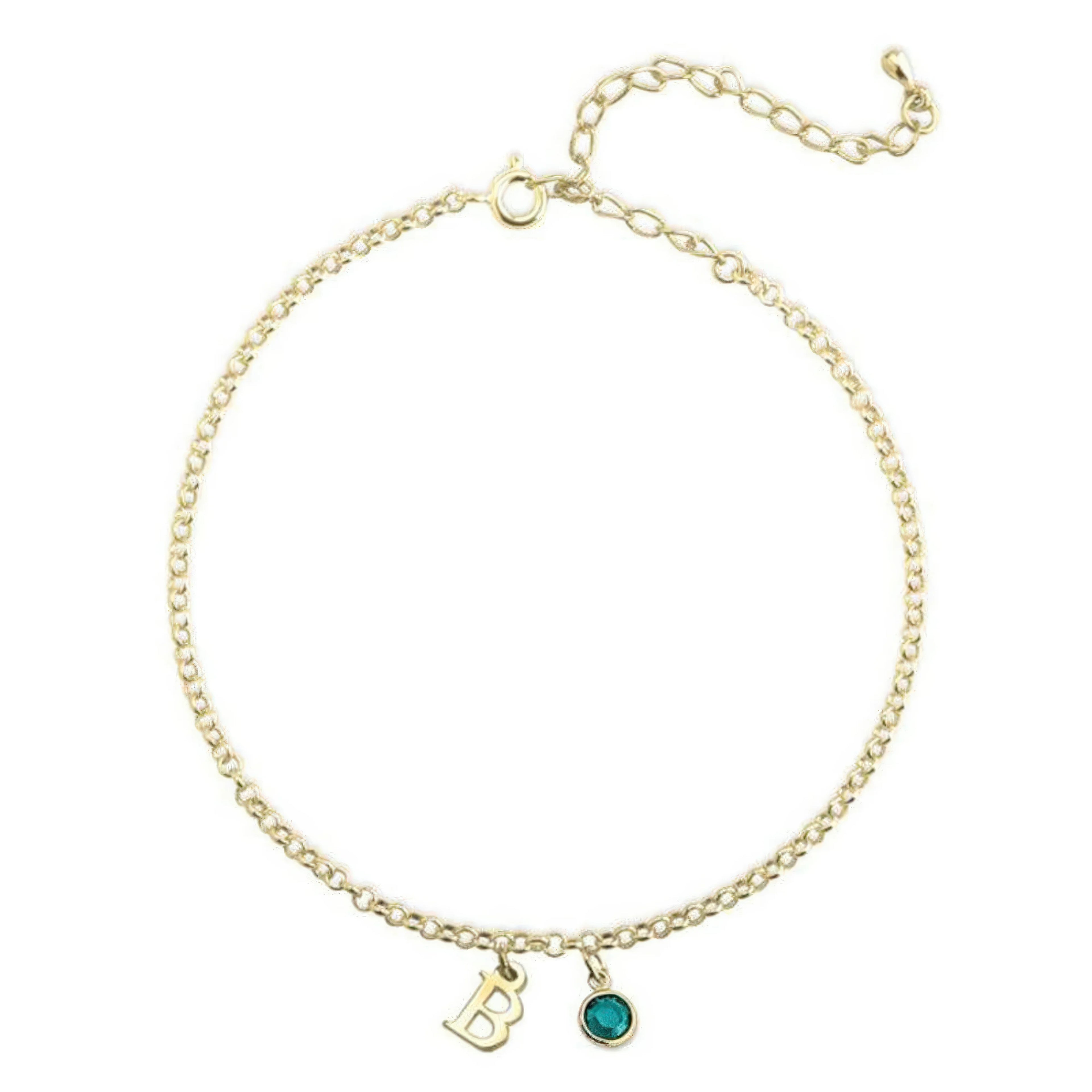 925 Sterling Silber Fusskettchen B – Zirkonia rund gefasst