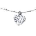Fusskettchen Herz 925 Sterling Silber Damen – diamantgeschliffener Anhänger