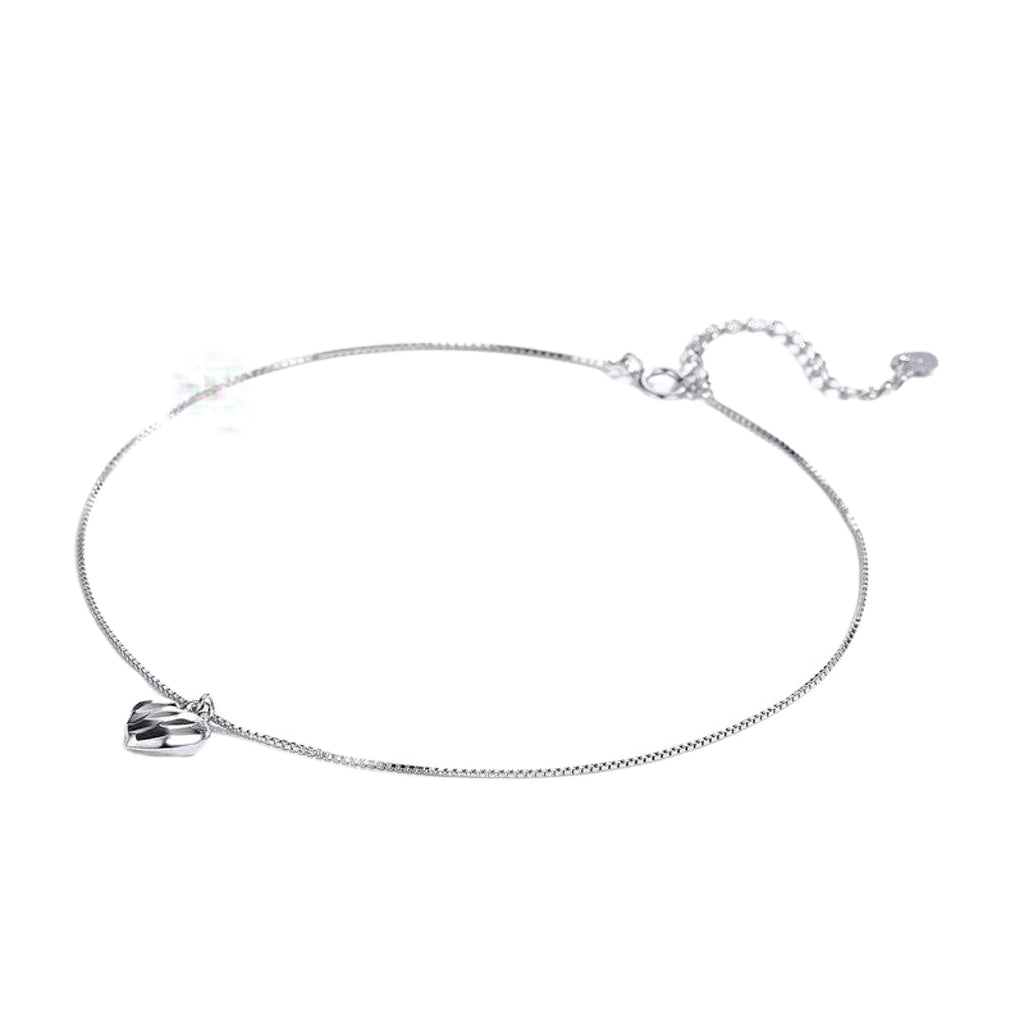 Fusskettchen mit Herzanhänger aus 925 Sterling Silber – hypoallergen