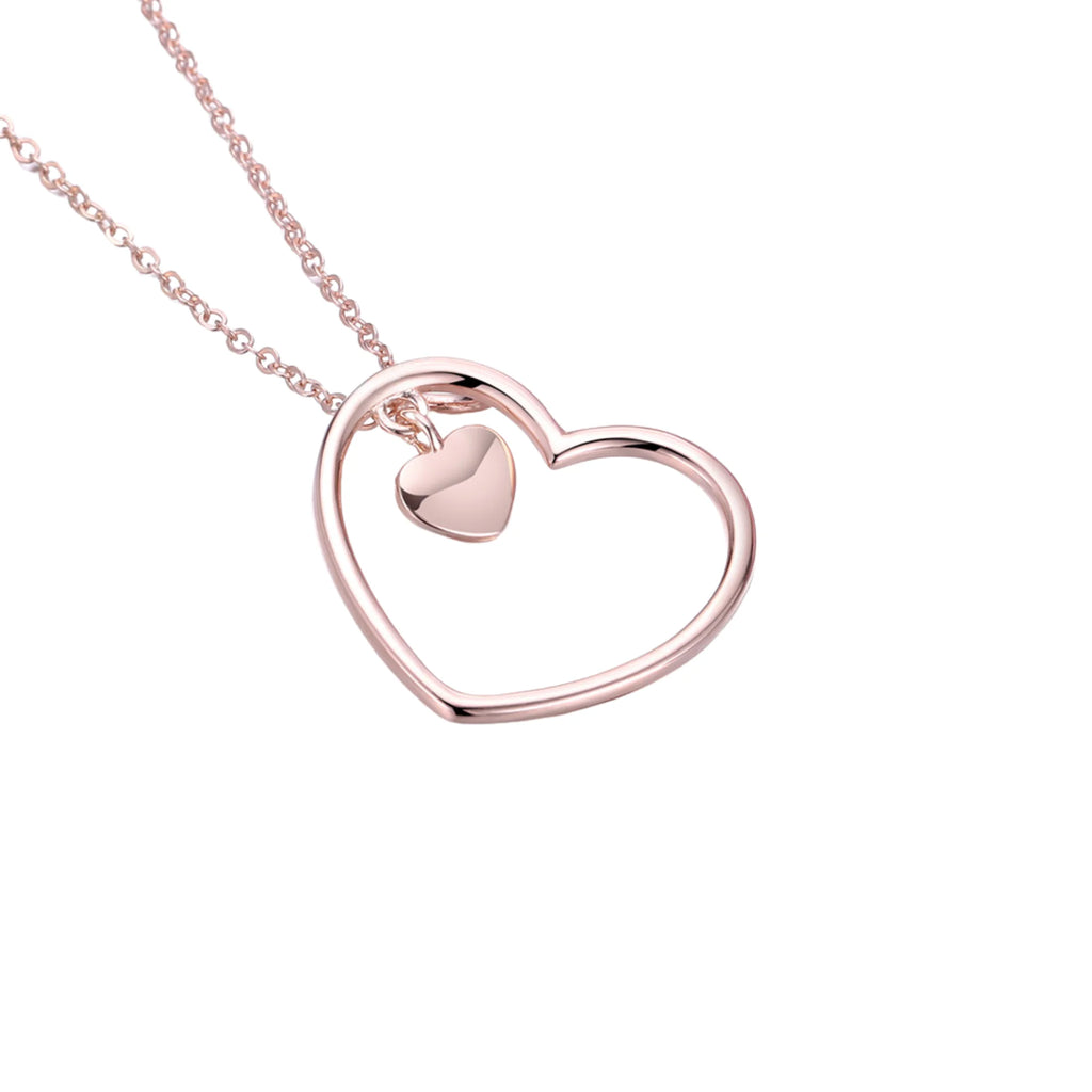 Herz Halskette aus 925 Silber – glatt polierter Anhänger in schlichter Form, modern und neutral