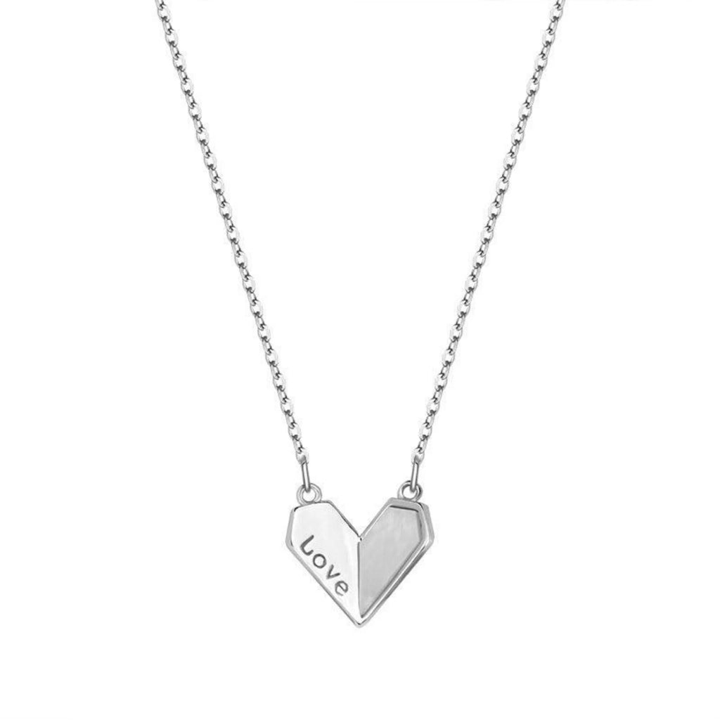 Vergoldete 925 Silberkette mit LOVE-Gravur – feine Perloptik trifft modernes Herzdesign