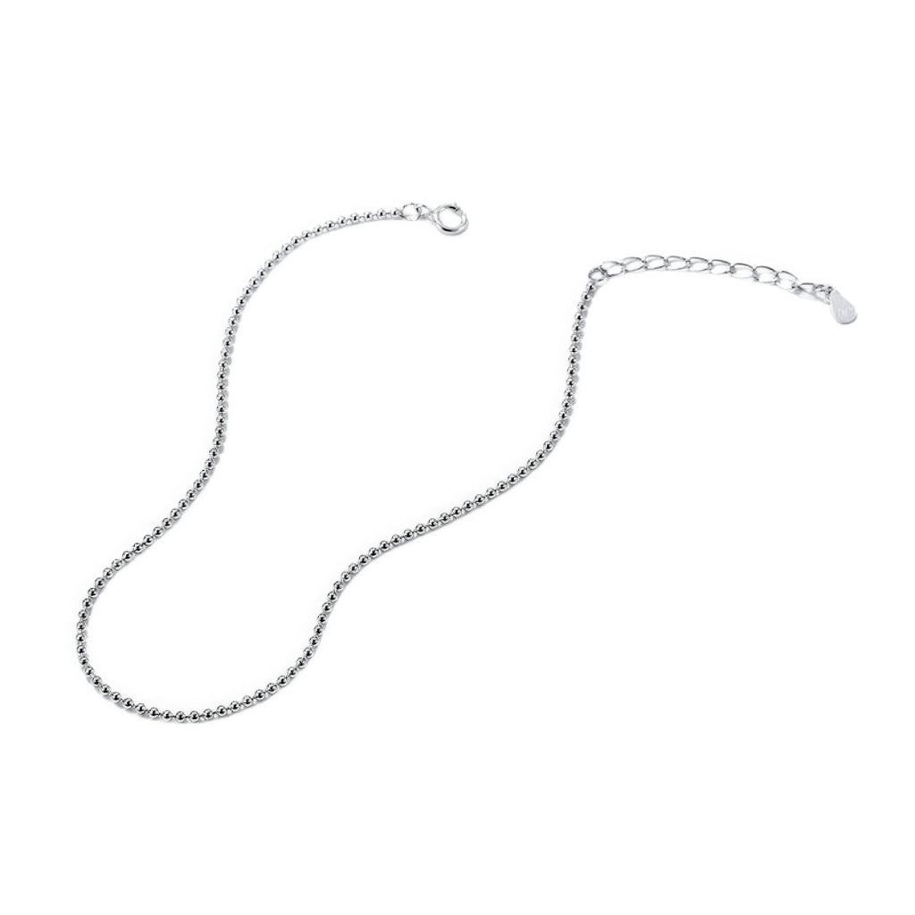Kugelkette Fusskettchen 925 Silber – minimalistische Struktur