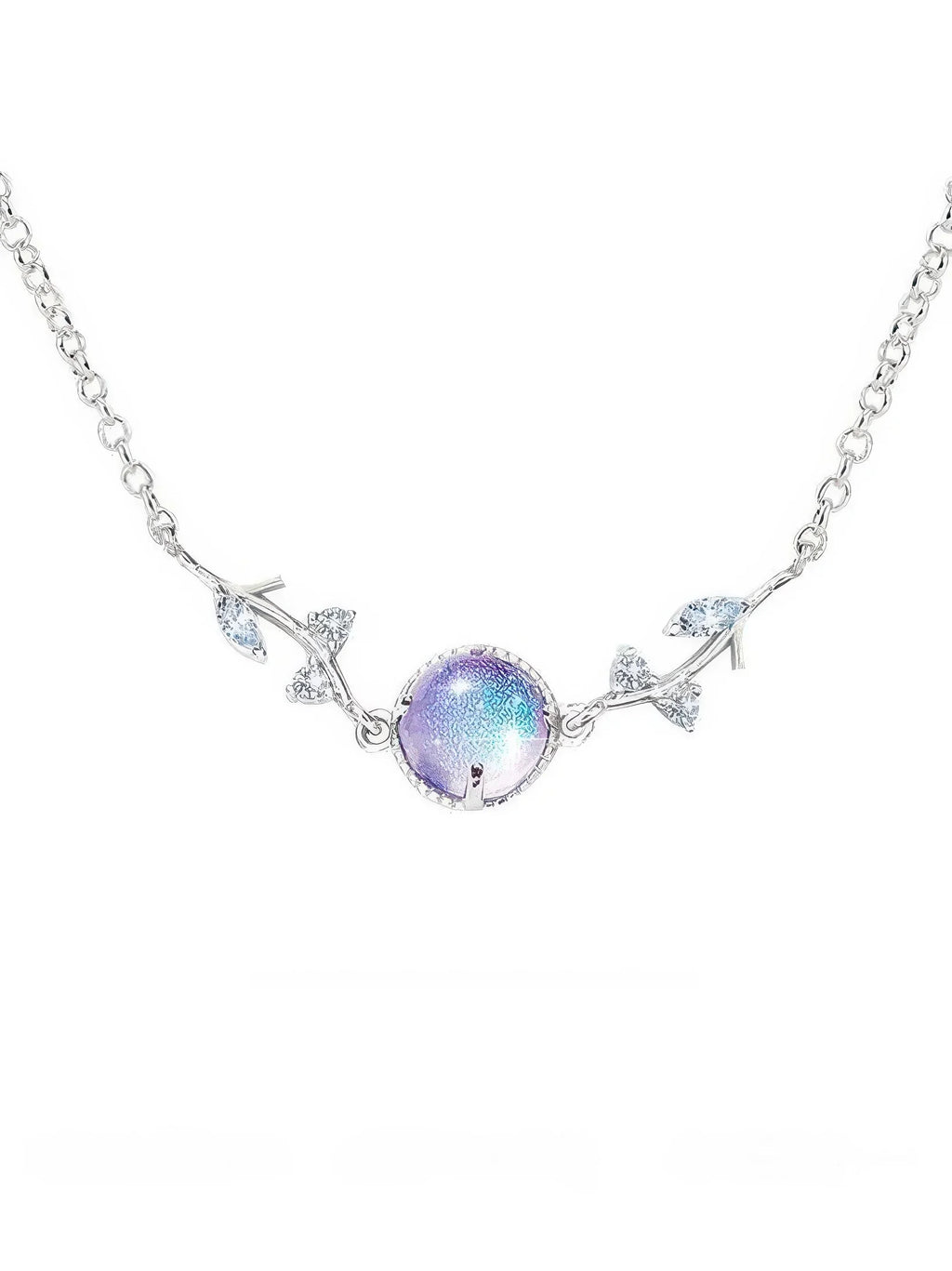 Makroaufnahme des Lavendelsteins im 925 Silberarmband – zart schimmernd mit klarer Fassung