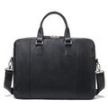Leder Business Laptoptasche in black: Formstabile Echtledertasche für sicheren Pendlertransport.