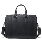 Leder Business Laptoptasche in black: Formstabile Echtledertasche für sicheren Pendlertransport.